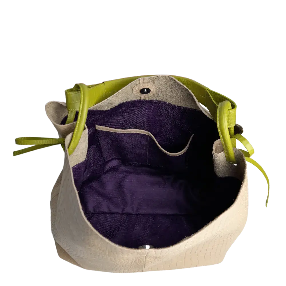 Bolso en cuero para mujer Aubrey Reptil Nude