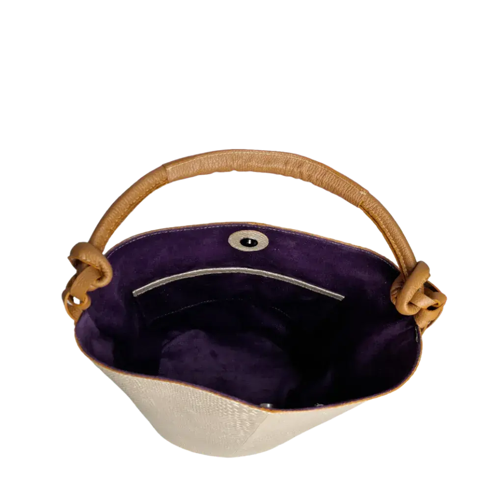 Bolso en cuero para mujer Olivia anaconda oro peltre