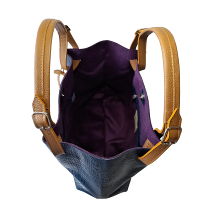 Bolso en cuero para mujer Adelle Reptil Azul Oscuro