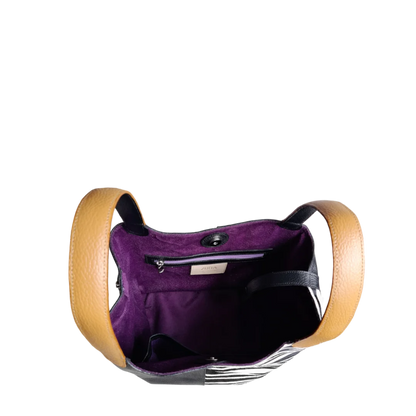 Bolso en cuero para mujer Eva cuero cebra x negro