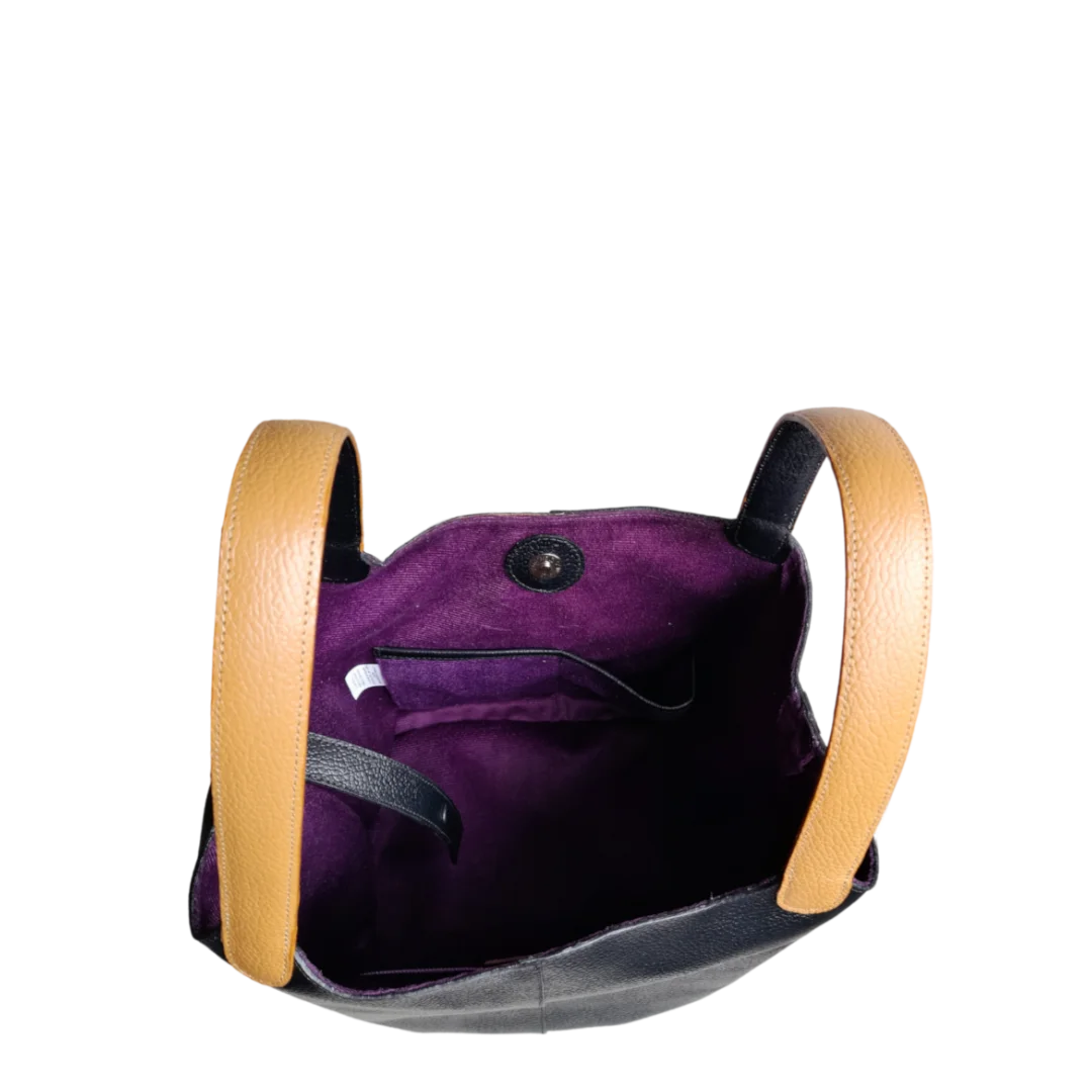 Bolso en cuero para mujer Eva cuero cebra x negro