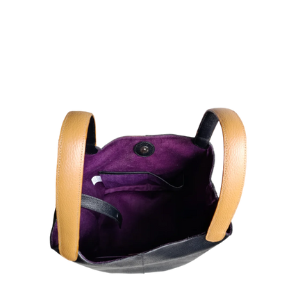 Bolso en cuero para mujer Eva cuero cebra x negro