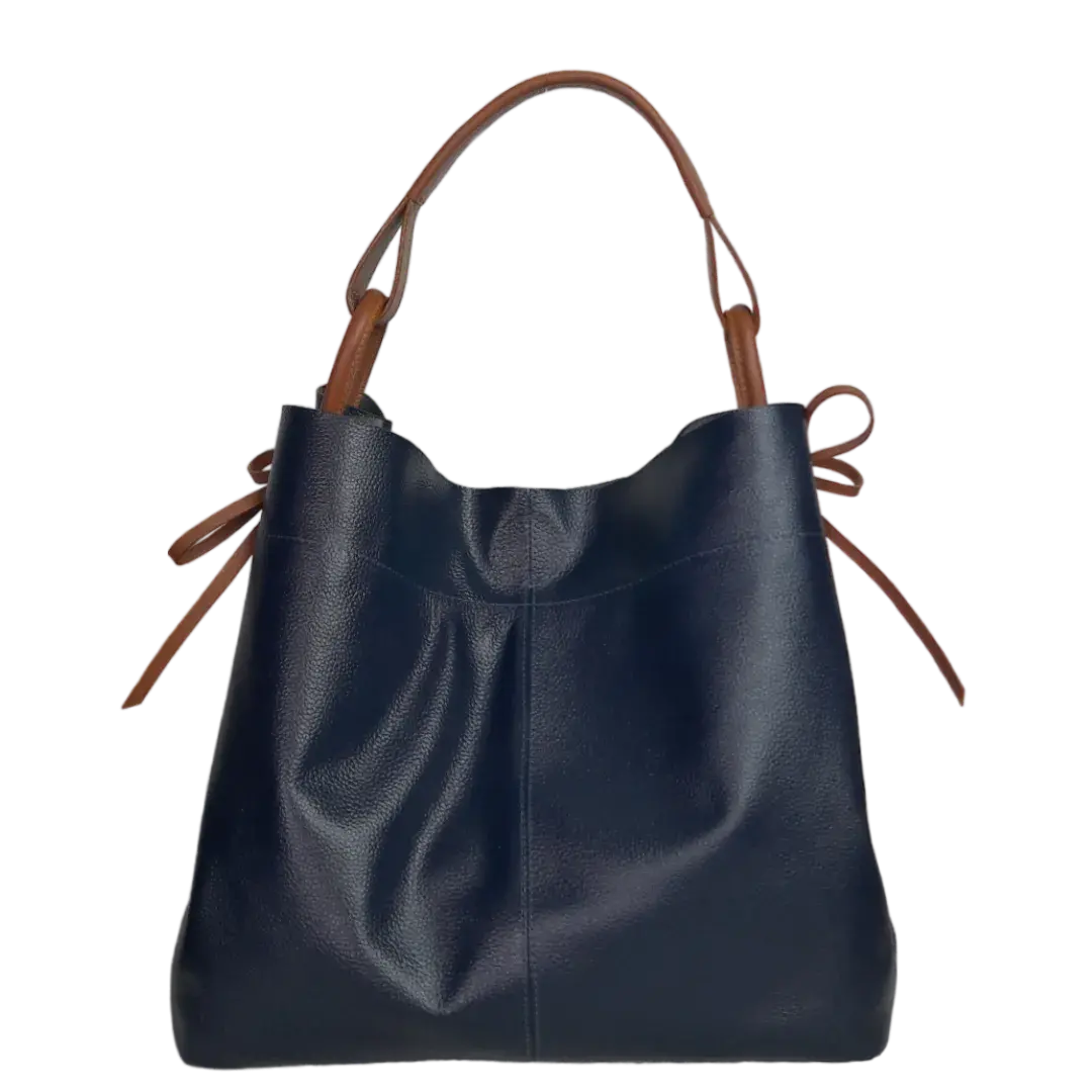 Bolso en cuero para mujer Aubrey Azul oscuro