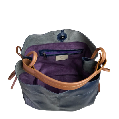 Bolso en cuero para mujer Aubrey Azul oscuro