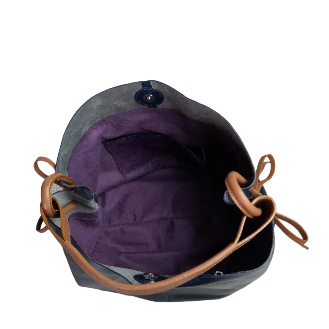 Bolso en cuero para mujer Aubrey Azul oscuro