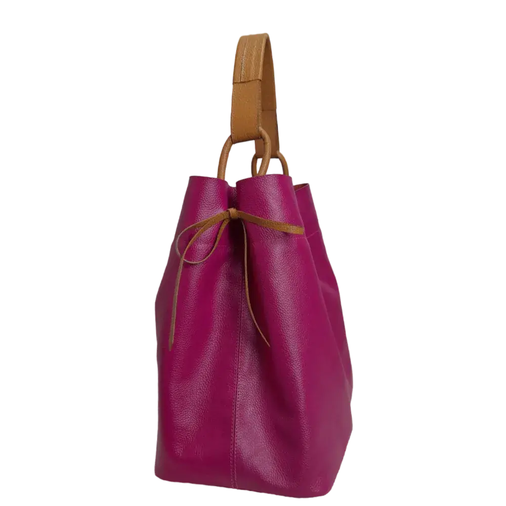 Bolso en cuero para mujer Aubrey Fucsia