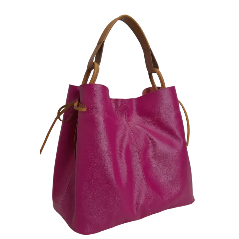 Bolso en cuero para mujer Aubrey Fucsia