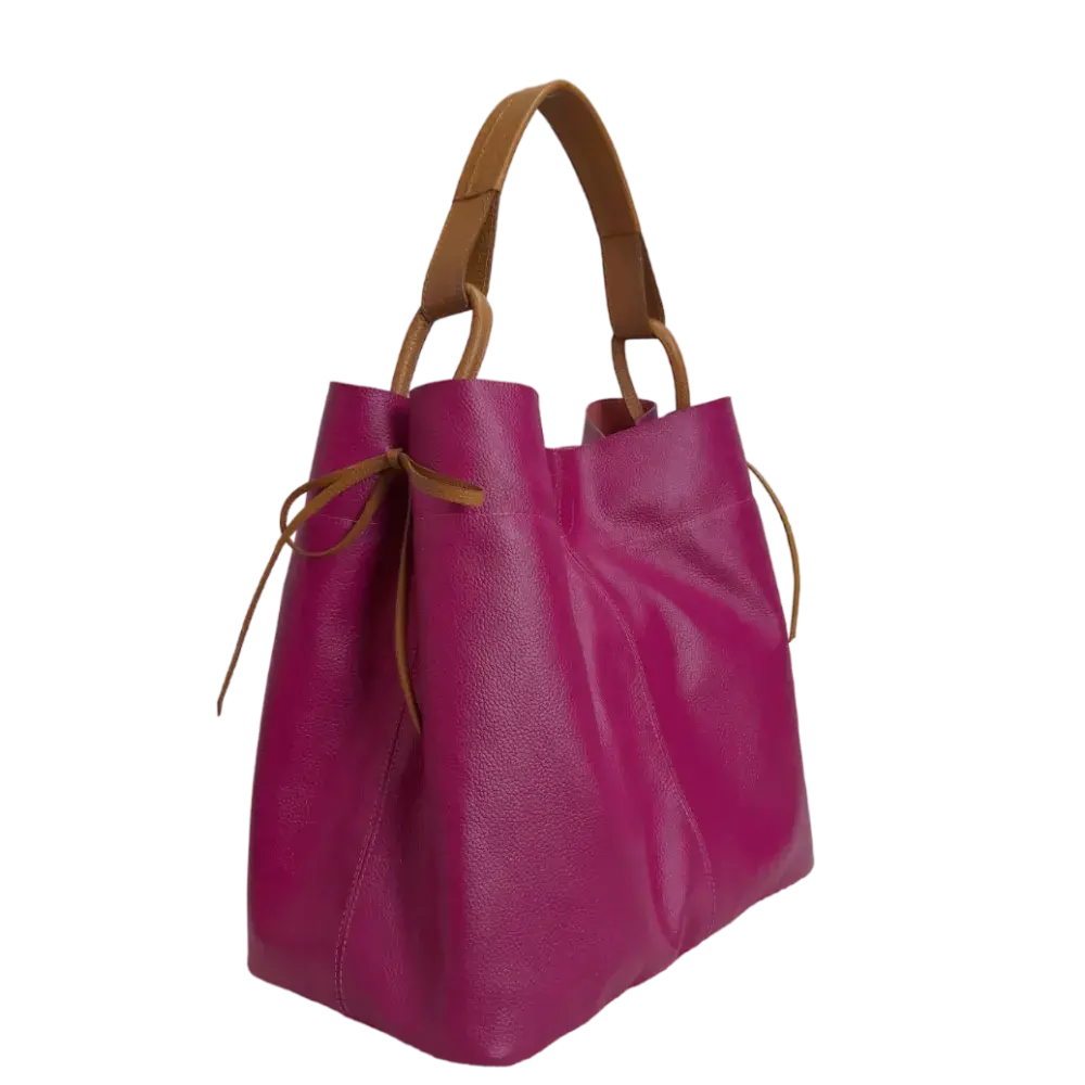 Bolso en cuero para mujer Aubrey Fucsia