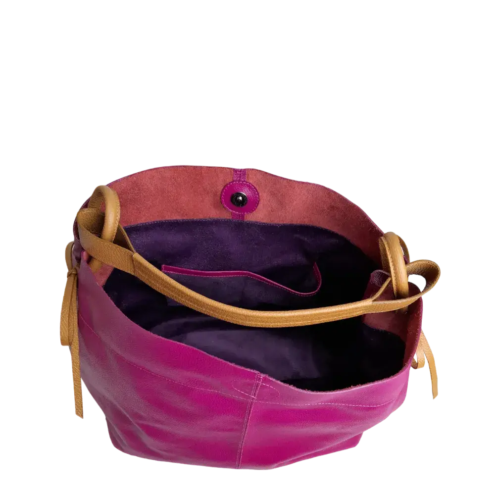 Bolso en cuero para mujer Aubrey Fucsia