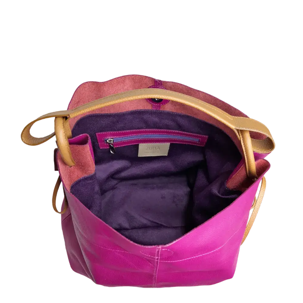 Bolso en cuero para mujer Aubrey Fucsia