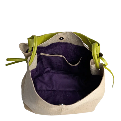 Bolso en cuero para mujer Aubrey Reptil Nude