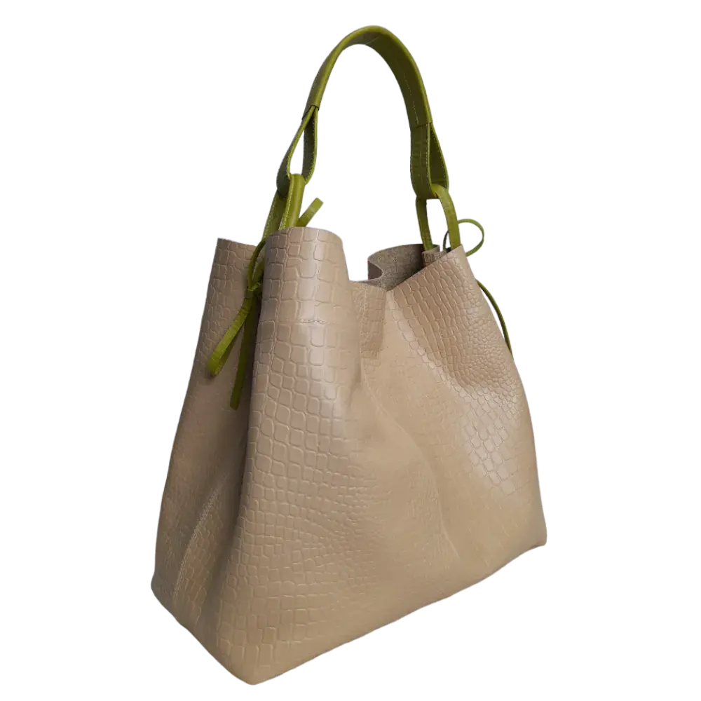 Bolso en cuero para mujer Aubrey Reptil Nude