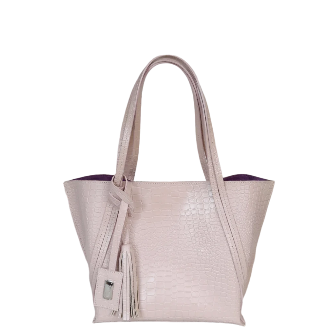 Bolso en cuero para mujer Eleonora reptil nude