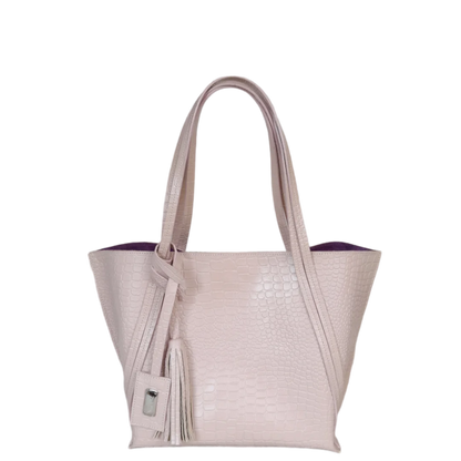 Bolso en cuero para mujer Eleonora reptil nude
