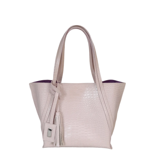 Bolso en cuero para mujer Eleonora reptil nude
