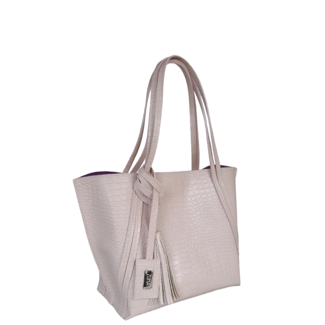 Bolso en cuero para mujer Eleonora reptil nude