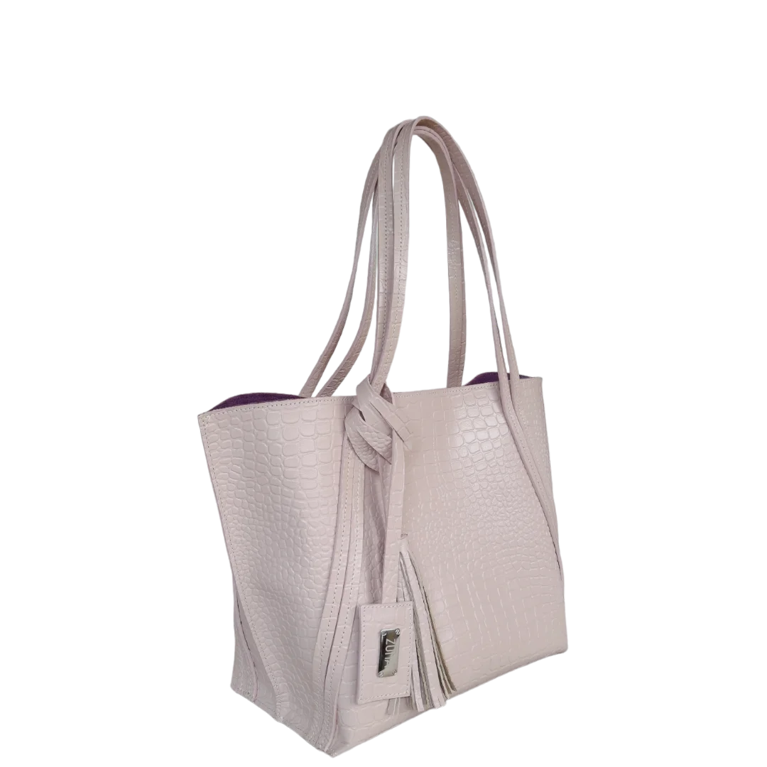 Bolso en cuero para mujer Eleonora reptil nude
