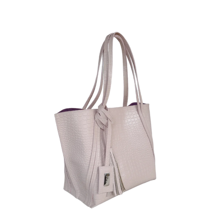 Bolso en cuero para mujer Eleonora reptil nude