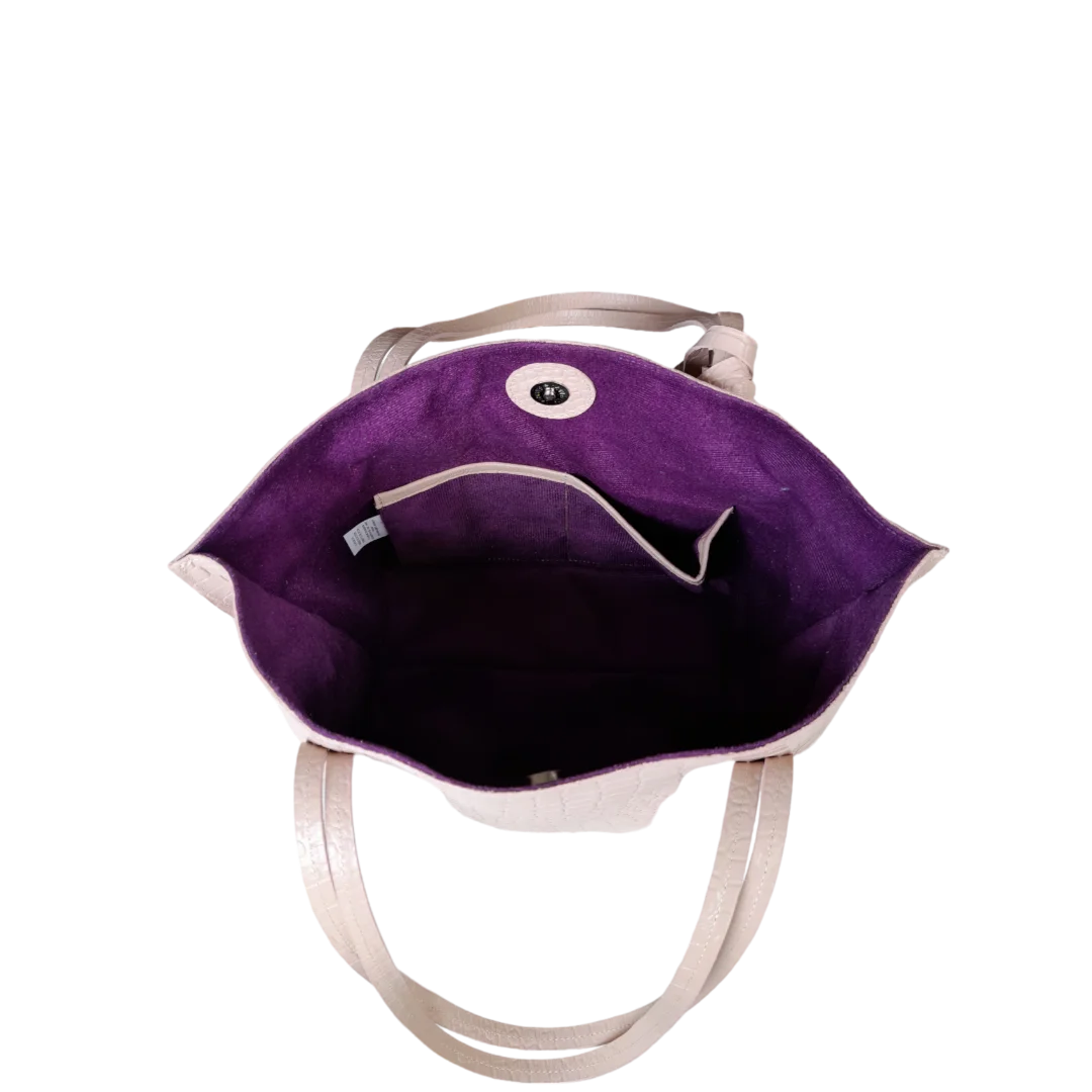 Bolso en cuero para mujer Eleonora reptil nude