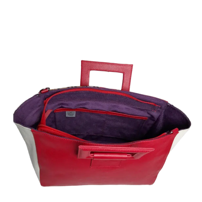 Bolso en cuero para mujer Sabrina rojo piel al pelo