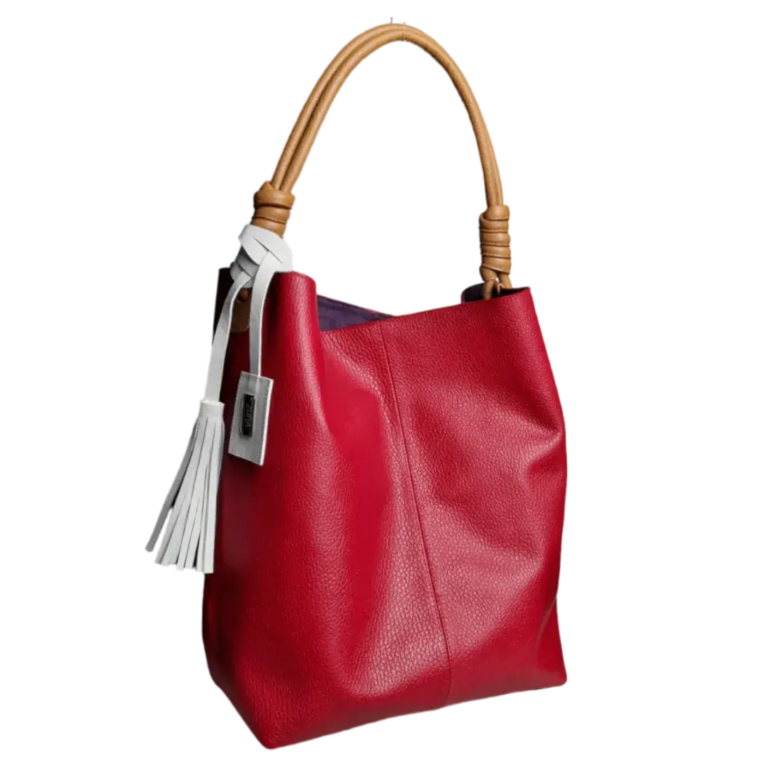 Bolso en cuero para mujer Leah Rojo