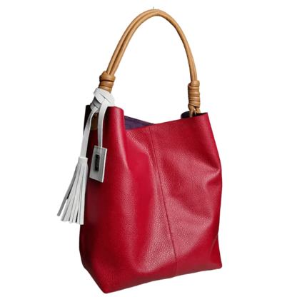 Bolso en cuero para mujer Leah Rojo