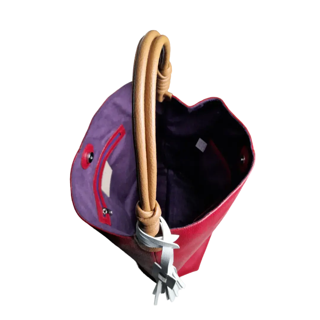 Bolso en cuero para mujer Leah Rojo