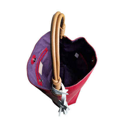 Bolso en cuero para mujer Leah Rojo