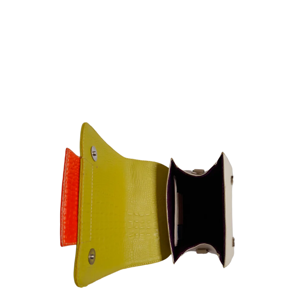 Bolso en cuero para mujer Elizabeth reptil verde limon