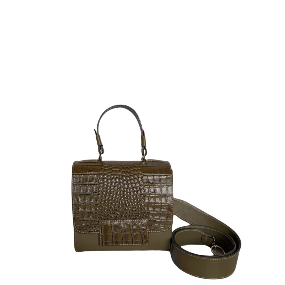 Bolso en cuero para mujer Elizabeth glavial verde aceituna