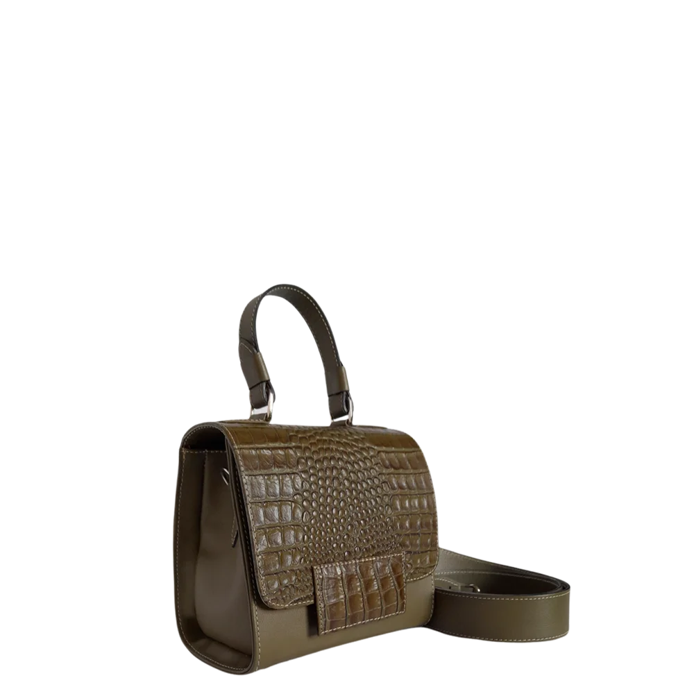 Bolso en cuero para mujer Elizabeth glavial verde aceituna