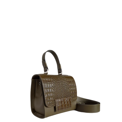 Bolso en cuero para mujer Elizabeth glavial verde aceituna