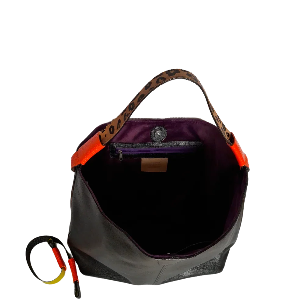 Bolso en cuero para mujer Addison negro