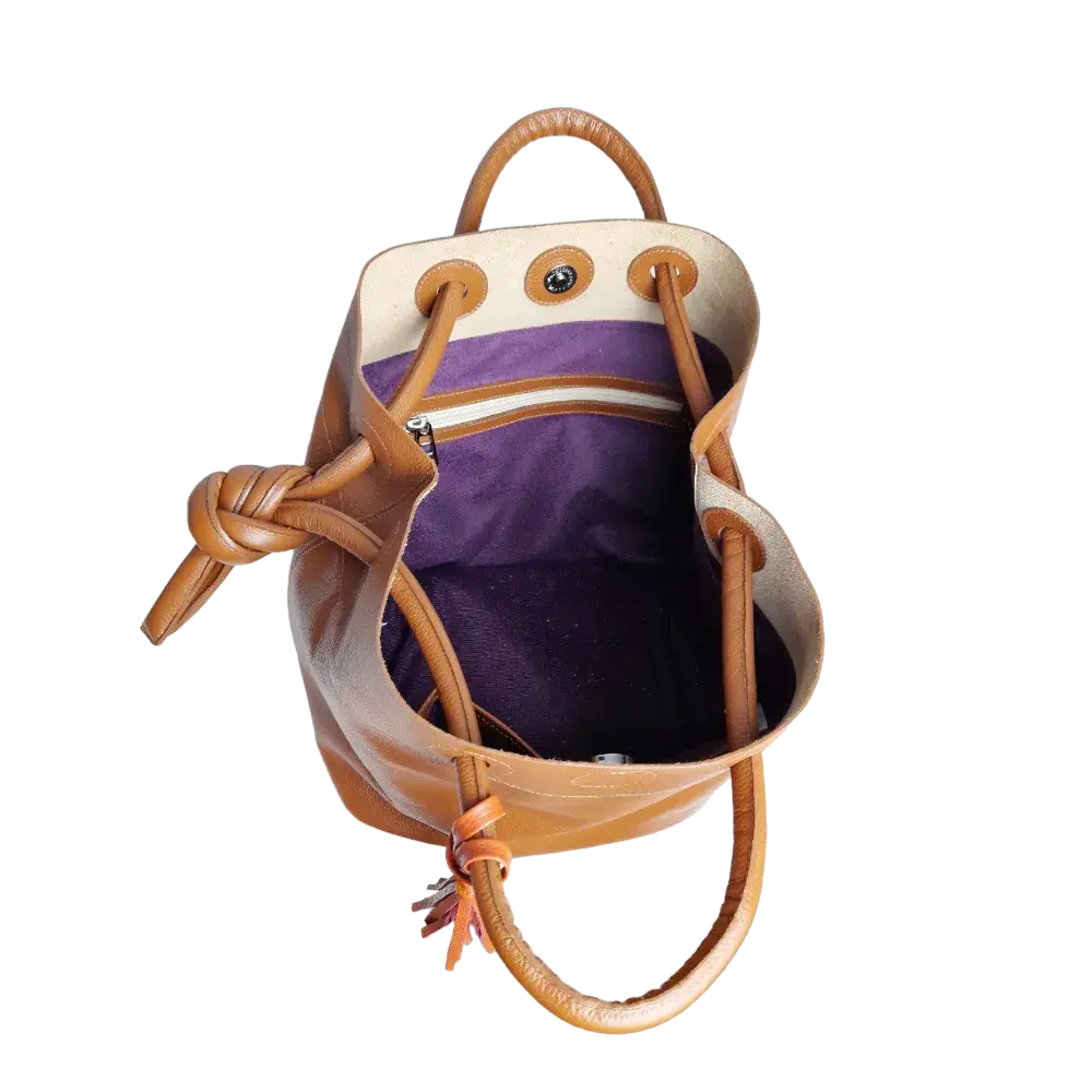Bolso en cuero para mujer Brigitte Miel
