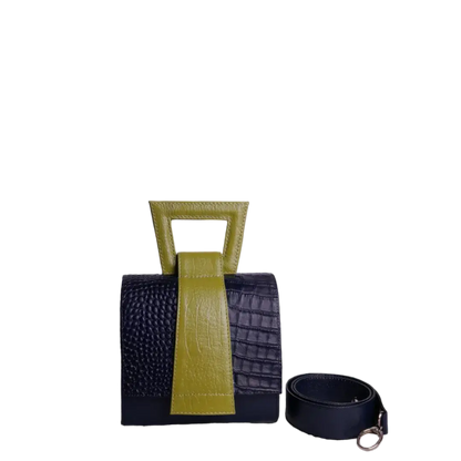 Bolso en cuero para mujer Clara Glavial azul oscuro