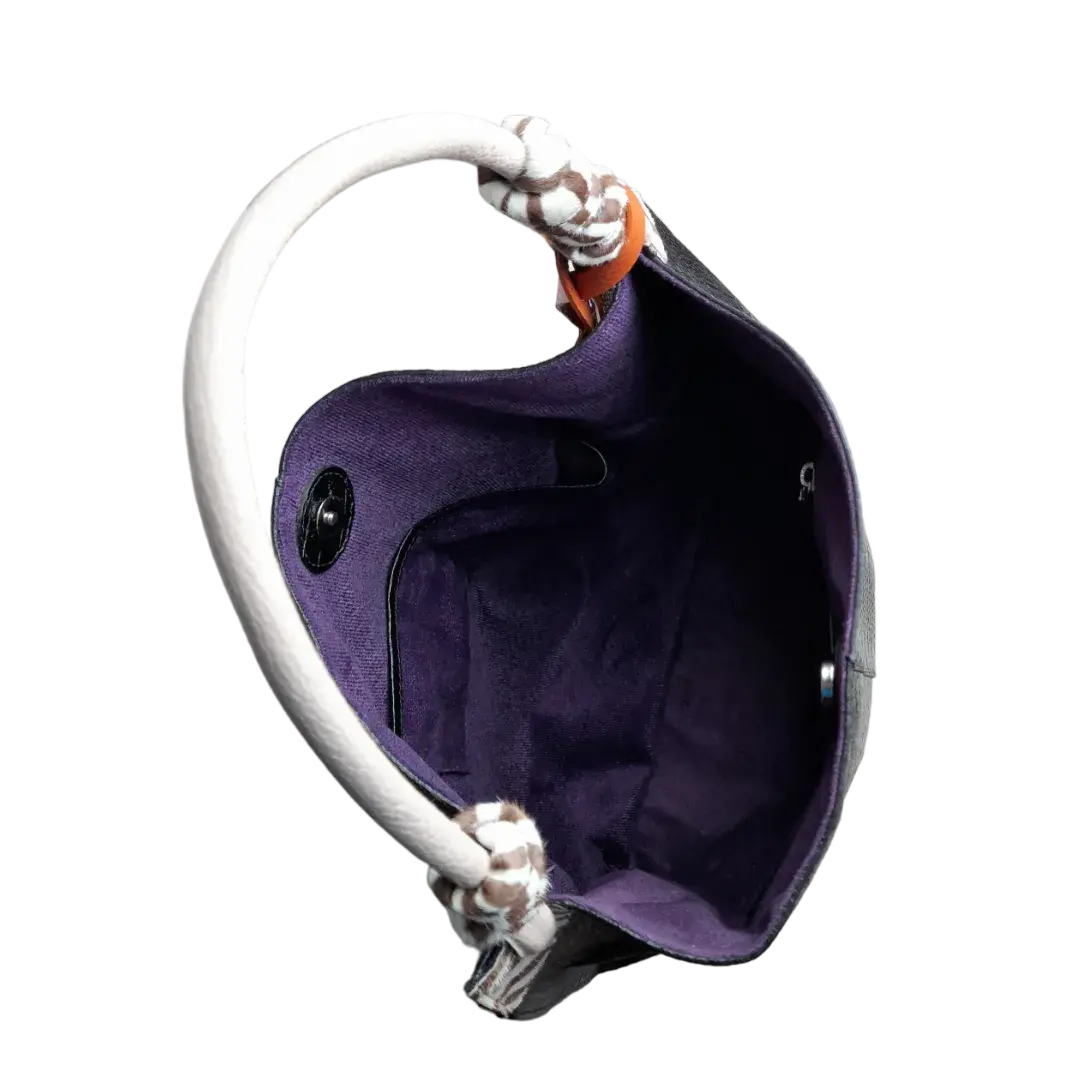 Bolso en cuero para mujer Fernanda reptil negro