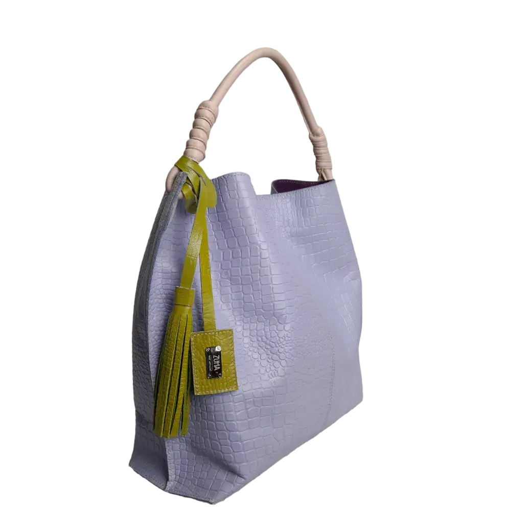 Bolso en cuero para mujer Fernanda reptil lila