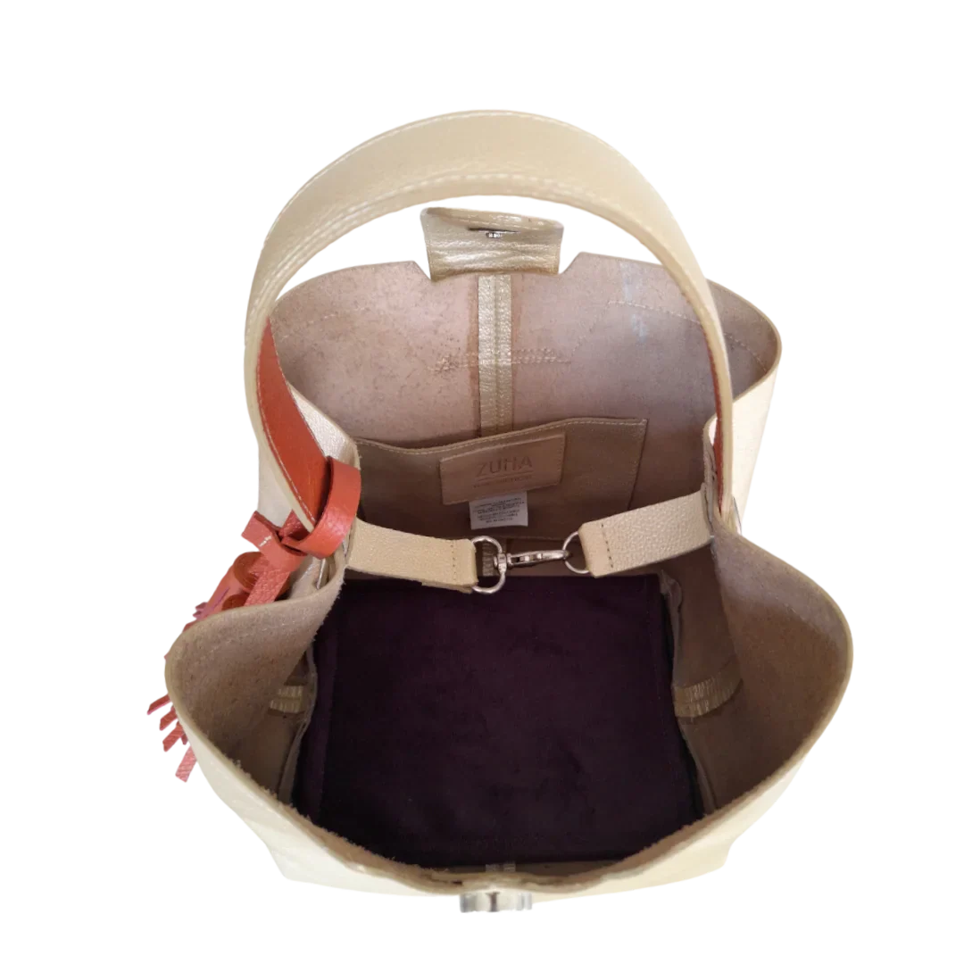 Bolso pequeño en cuero para mujer Lucia oro