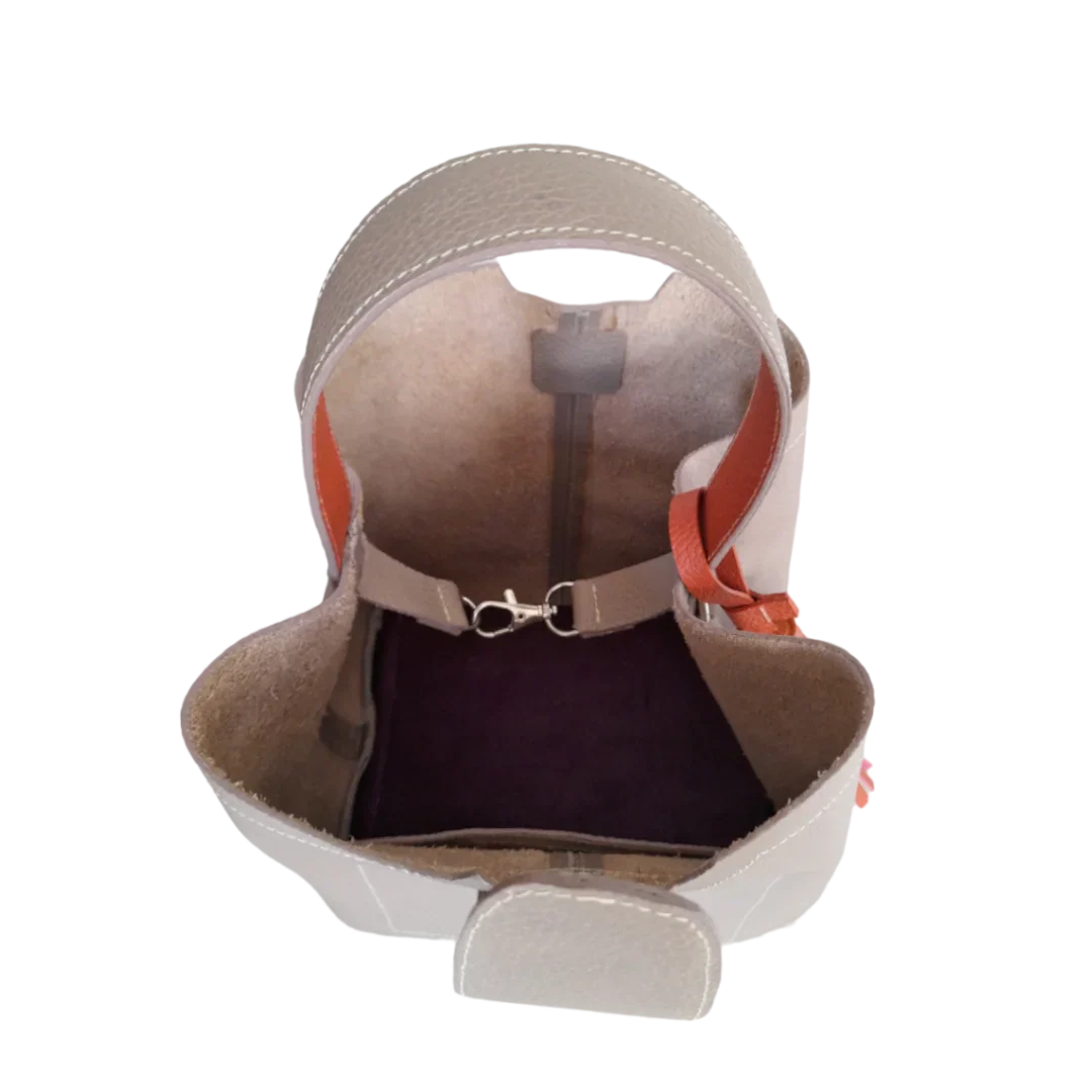 Bolso pequeño en cuero para mujer Lucia taupe