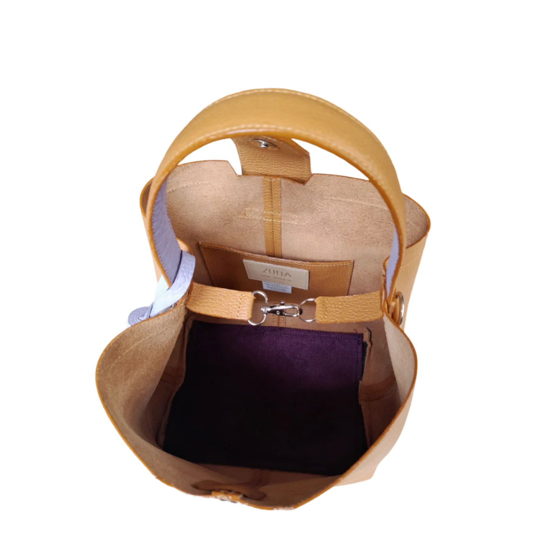 Bolso pequeño en cuero para mujer Lucia color miel