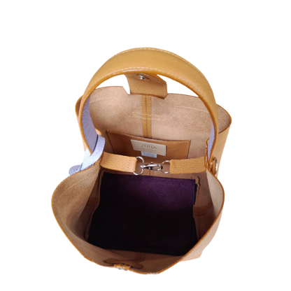 Bolso pequeño en cuero para mujer Lucia color miel