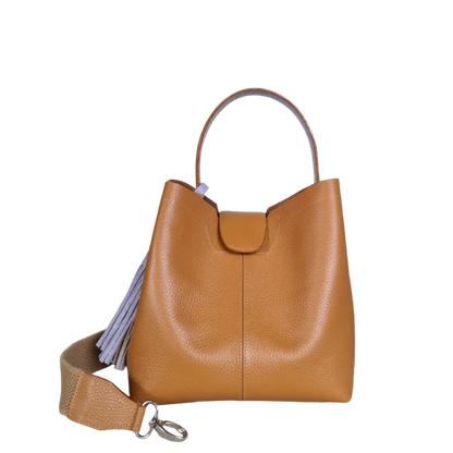 Bolso pequeño en cuero para mujer Lucia color miel