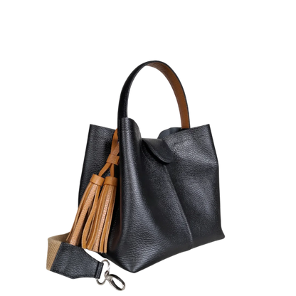 Bolso pequeño en cuero para mujer Lucia color negro