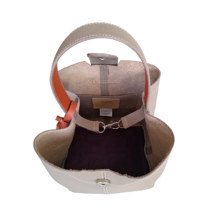 Bolso pequeño en cuero para mujer Lucia taupe