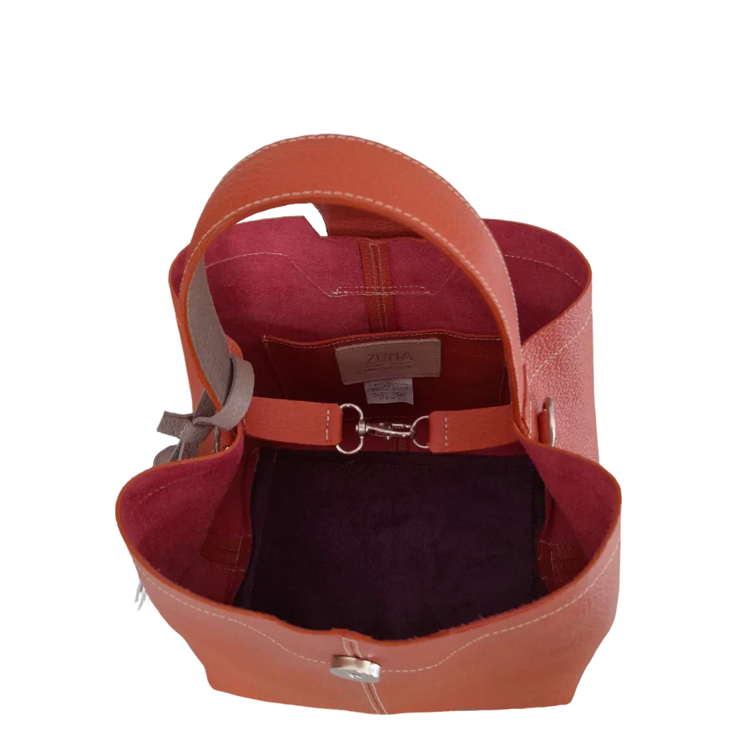 Bolso grande en cuero para mujer Camila color Jengibre