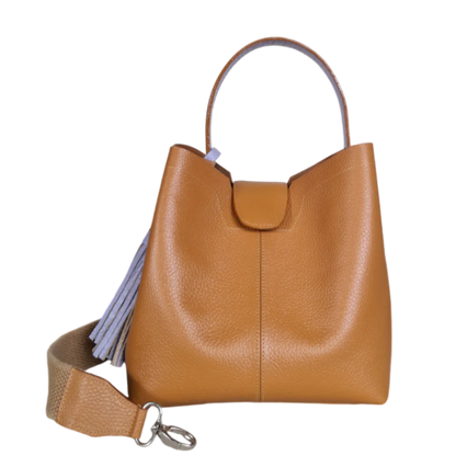 Bolso grande en cuero para mujer Camila color miel
