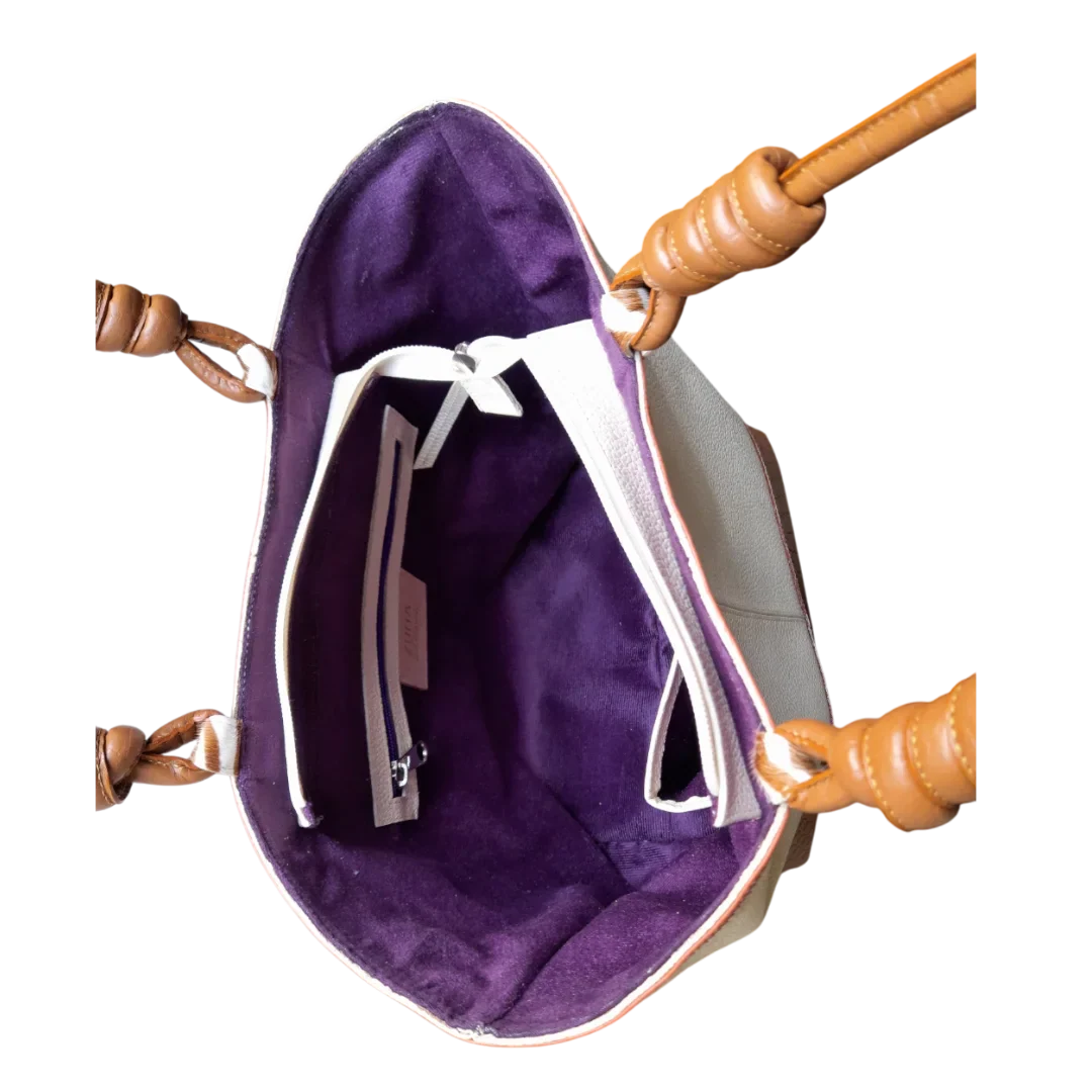 Bolso en cuero para mujer Luna color talco