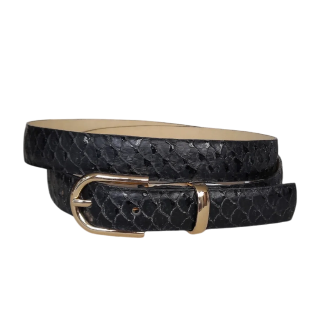 Cinturon en cuero para mujer color negro