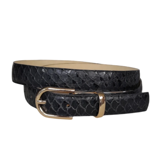 Cinturon en cuero para mujer color negro